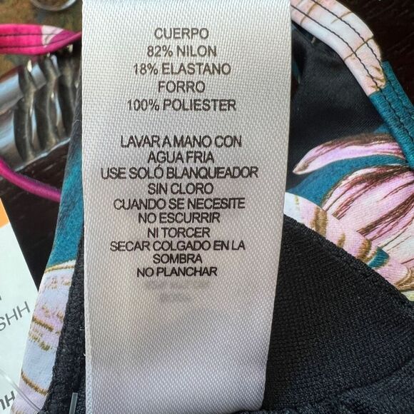 Hula Honey Floral Ruffled High Neck Bikini Swim Top Pink Size Small NWT - Picture 13 of 13